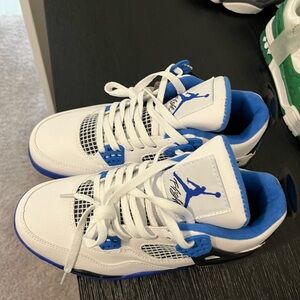 Kids White and Blue Sneakers